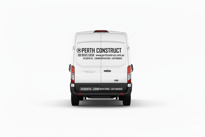 Custom business signs and vinyl lettering decals for large vans