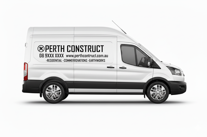 Custom business signs and vinyl lettering decals for large vans