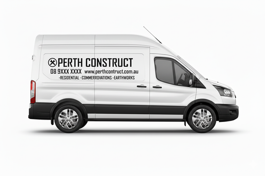 Custom business signs and vinyl lettering decals for large vans