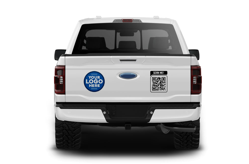 Custom business logo, QR code & vinyl lettering decals for UTE (Regular cab pickup trucks)
