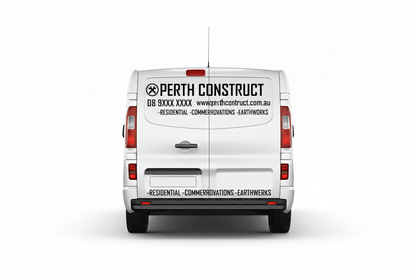 Custom business signs and vinyl lettering decals for small vans